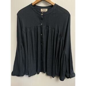 BESTTO Oversized Button Down Shirt Dressy Casual Long Sleeve Blouse size M